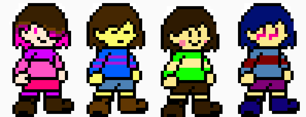 Betty, Chara, Ren, and Frisk