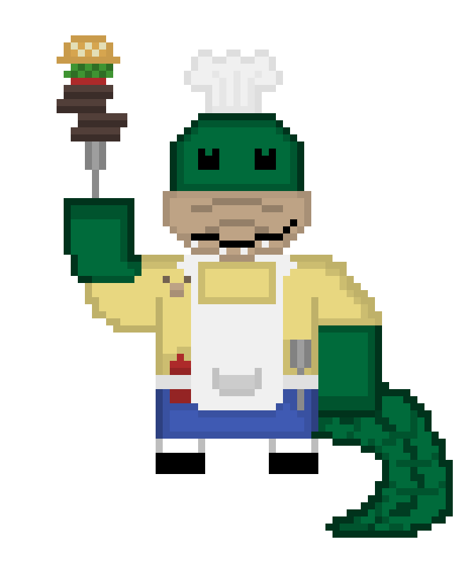 [2b2cca] Leonard hand raised Burger stack Sprite