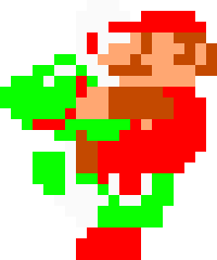 [917003] smb style Mario Riding Yoshi
