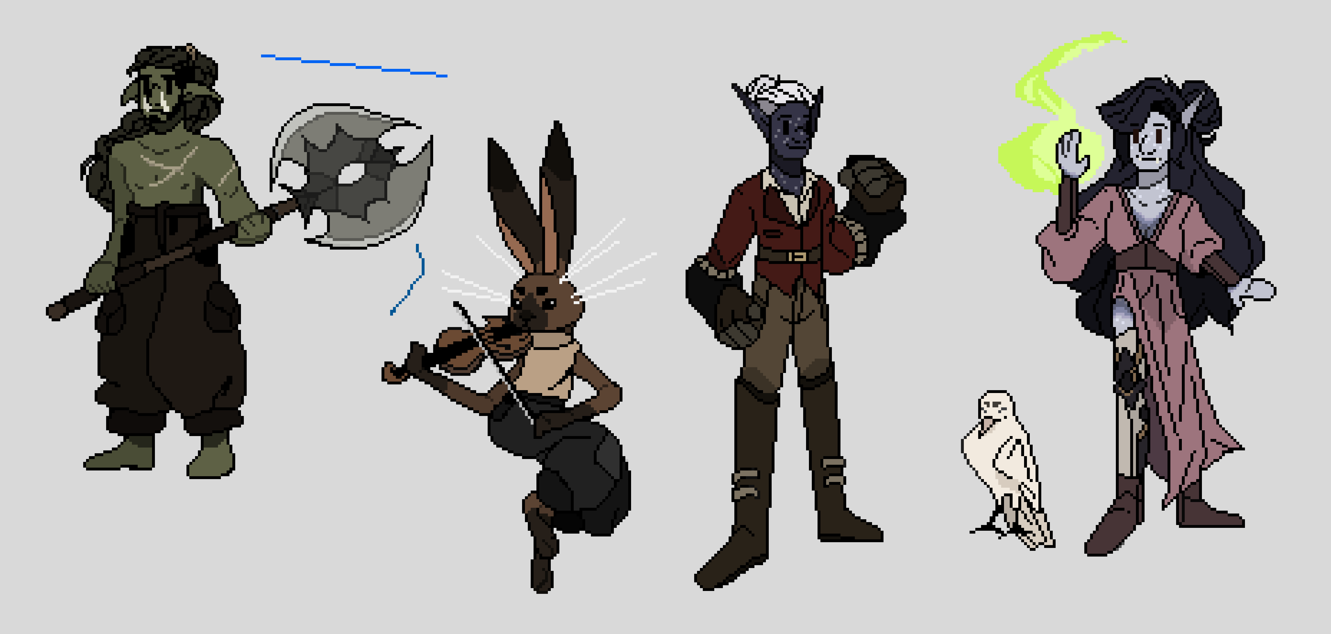 [428d5a] 5 pixel art characters