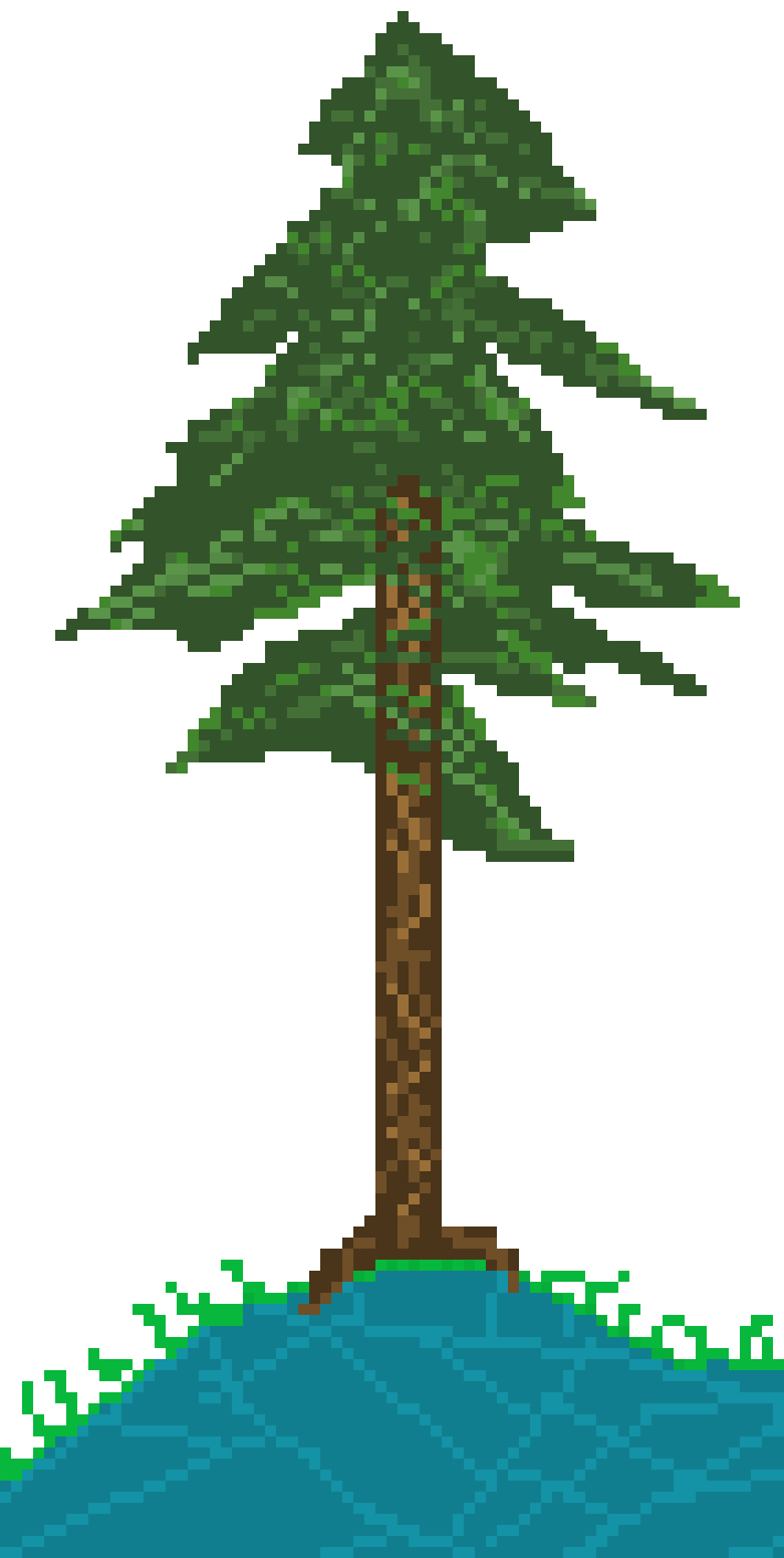 [9bfa61] Pine tree sitting atop a hill 2