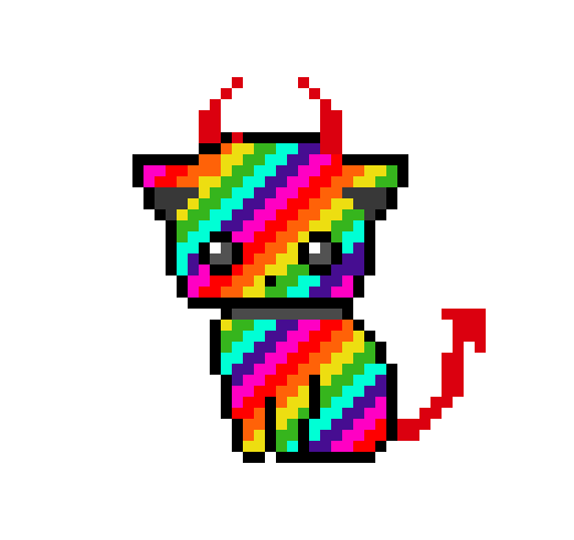 [9664c4] evil rainbow kitten 