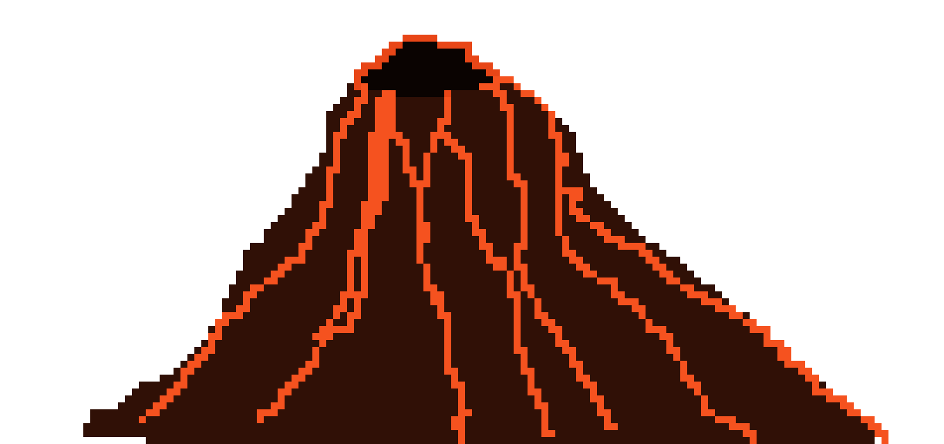 [9664c4] Volcano pixel art
