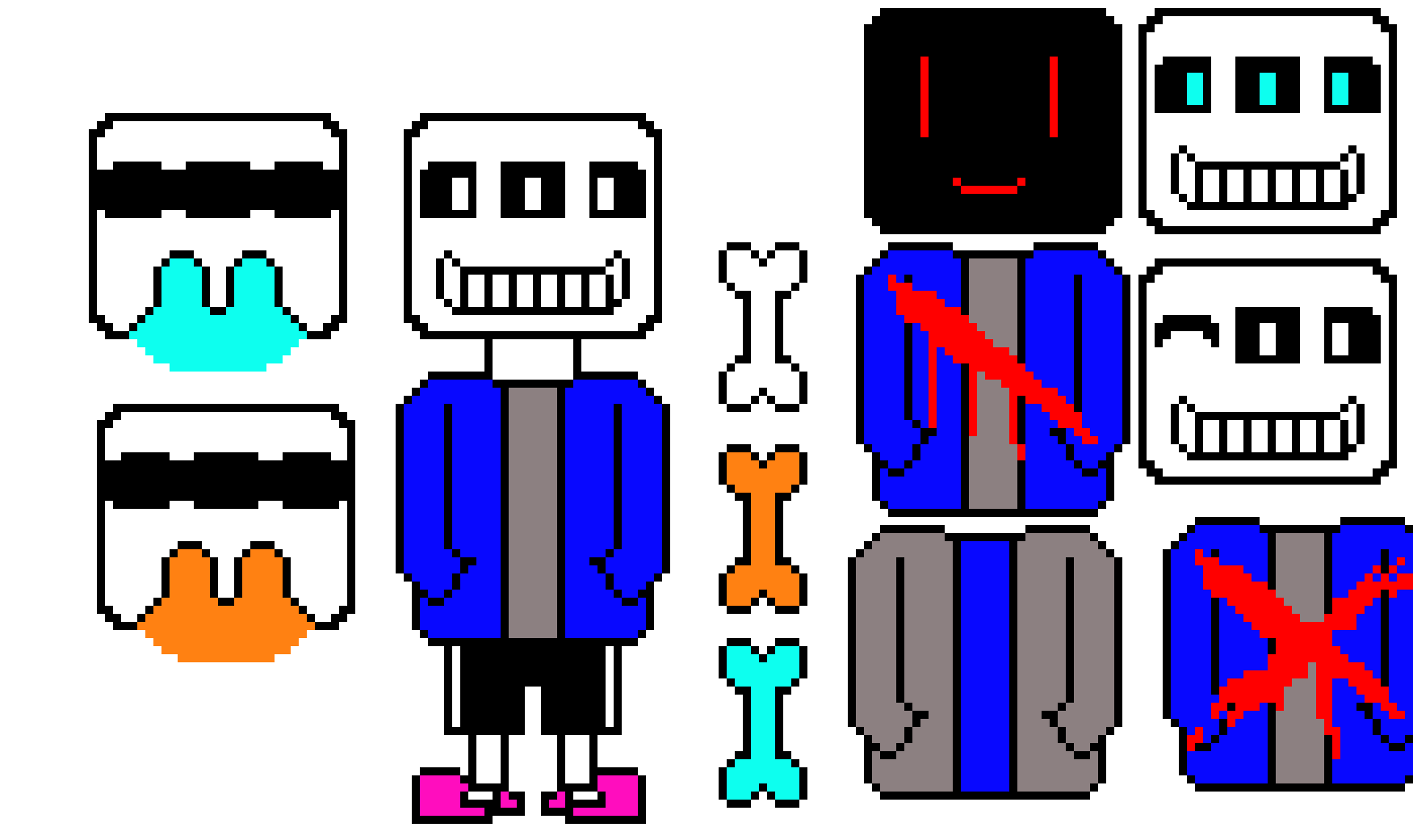 QuestionsTale Sans: Battle sprite,Blasters,And Bones.