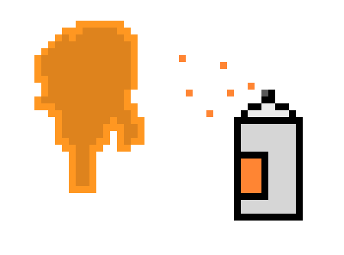 [9664c4] orange spray can with paint mark