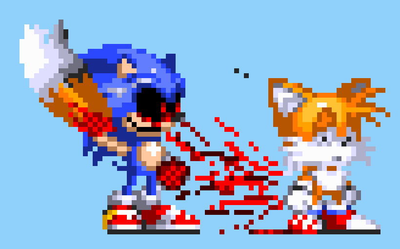 im pretty sure that if tails' well.. tails got ripped off, he wouldnt just be freaked out, he would drop dead. -Ez