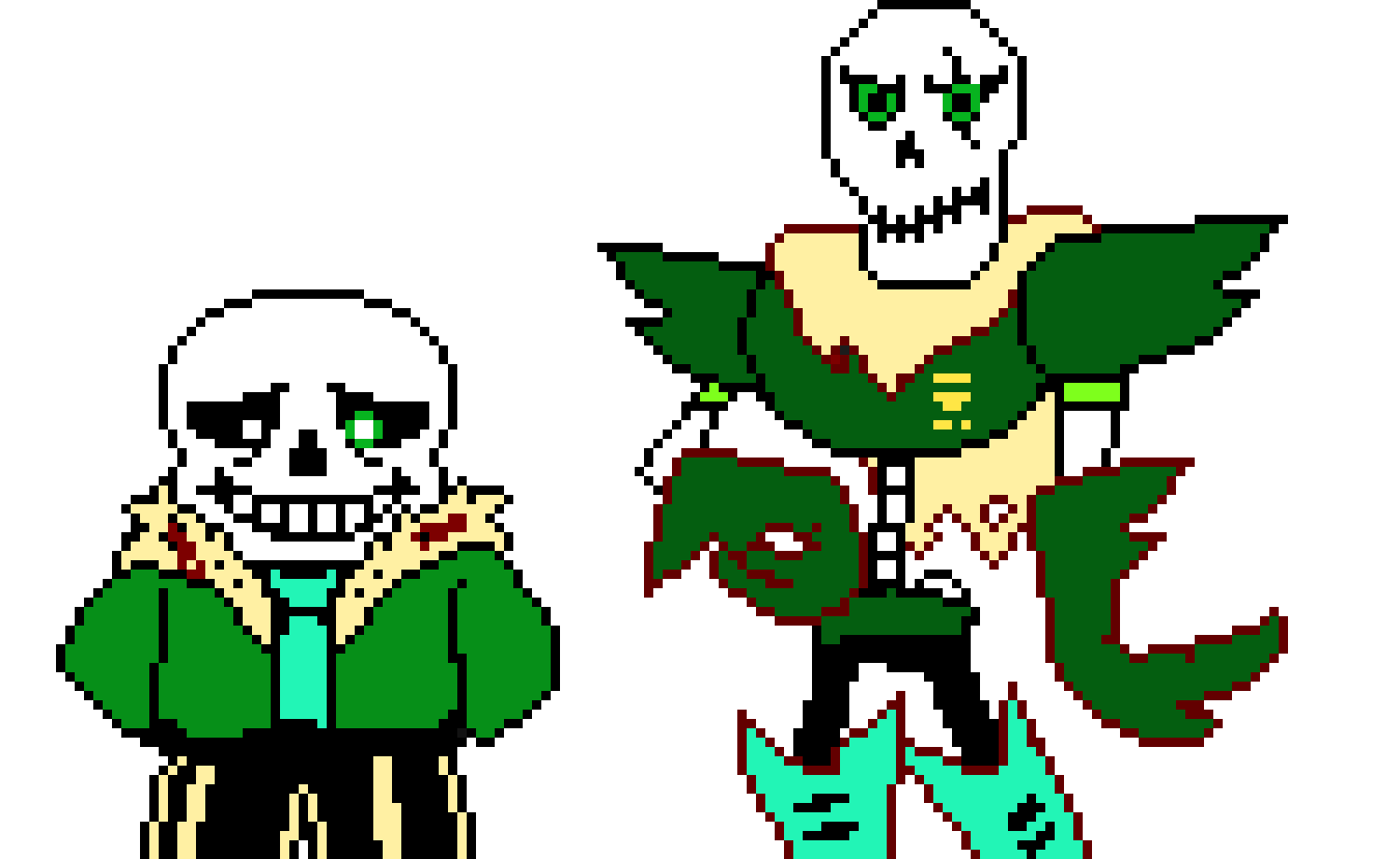 [be8ddf] Underfell Green Sans and Papyrus