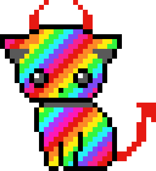 [9664c4] Rainbow Devil Cat