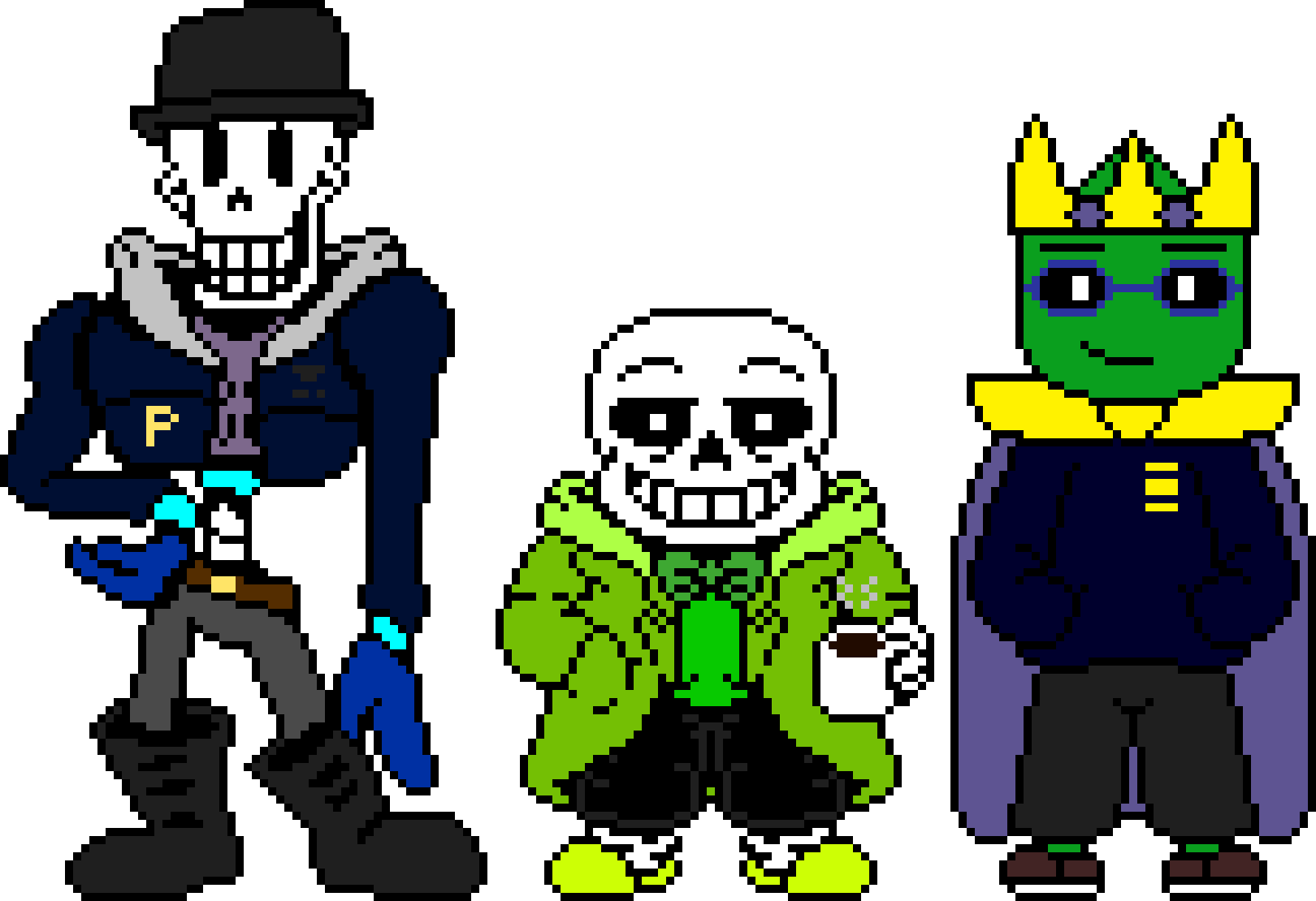 PeterPlay19 MLGALLAN65 and KingSquid OC Battle Sprites.
