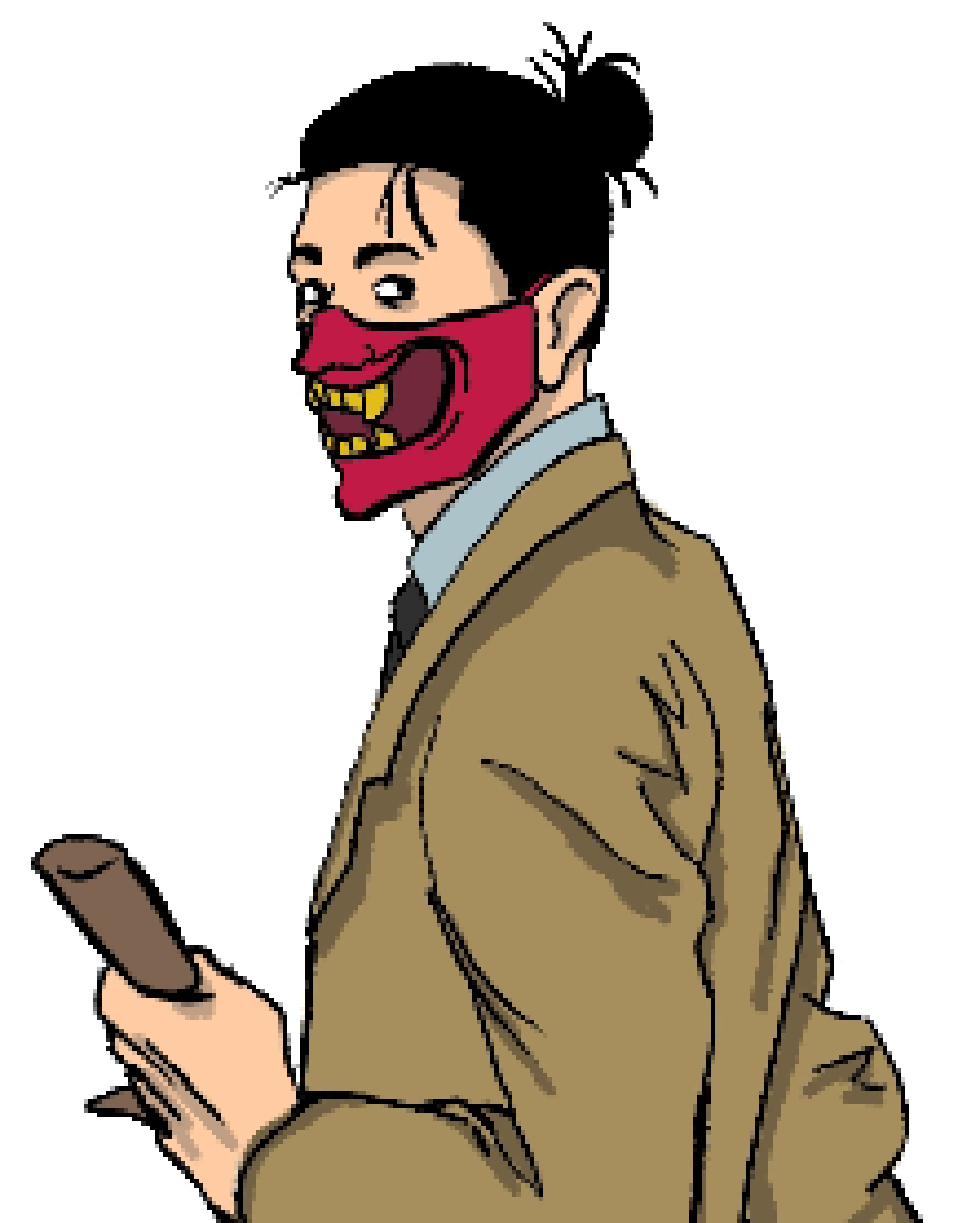 [e1256f] *He pulls out his pocket watch and clicks another button. A groan-tube like sound is heard, then a pop.* "Servitor: Pendelum."