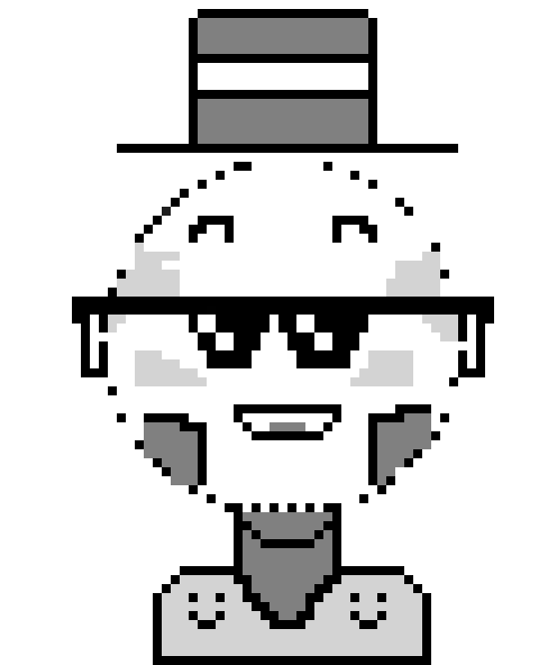 [05bc77] Rasheed pixel art gray