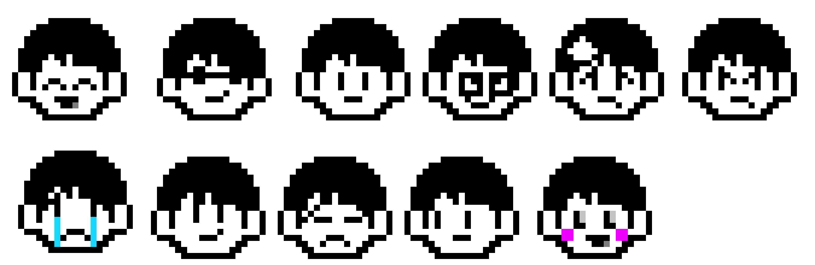 [9664c4] Me in undertale facial expressions sprite sheet improved