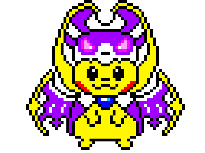Pikachu in a lunala costume