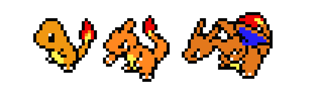 [9664c4] Charmander, Charmeleon, Charizard