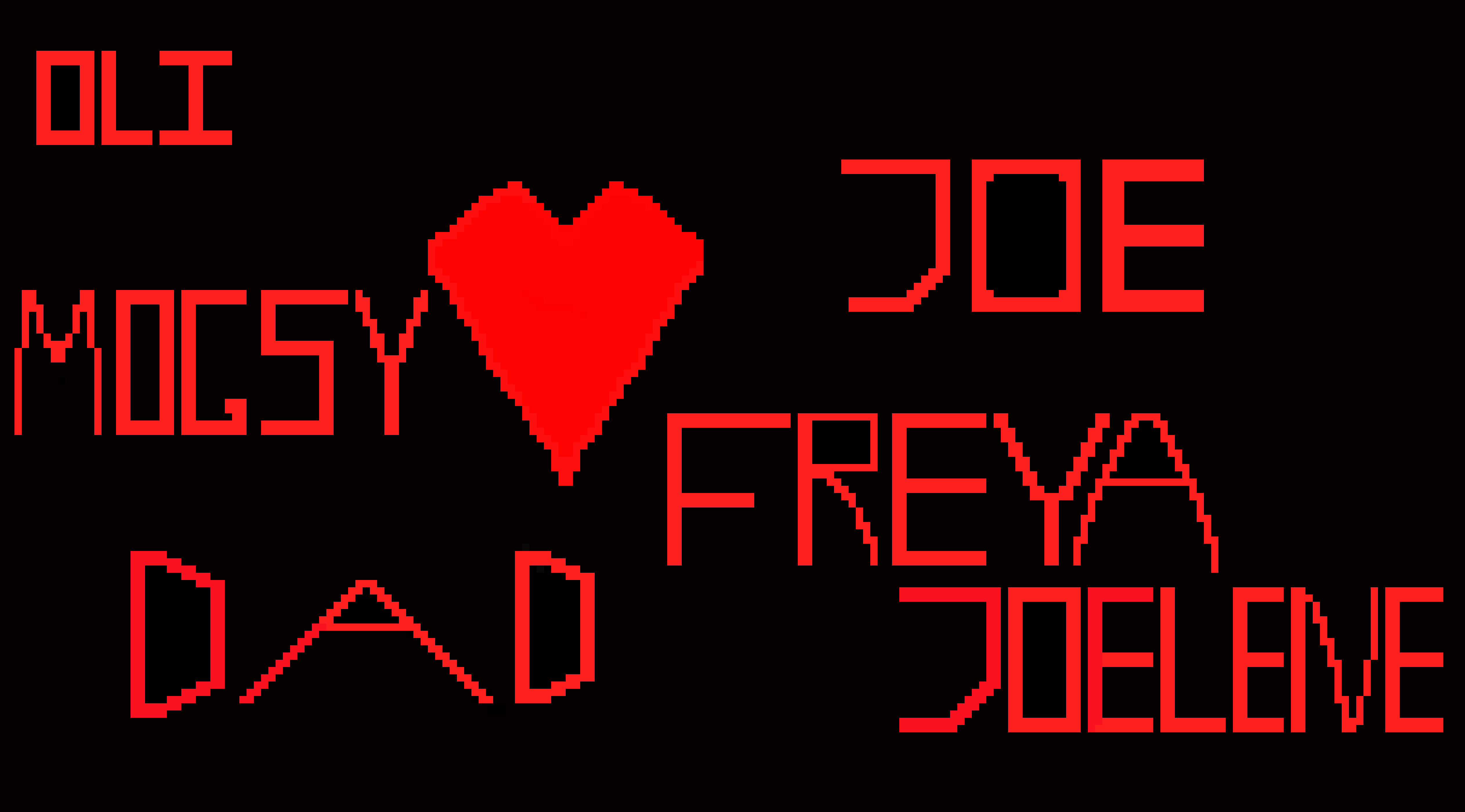 [9664c4] Joe's pixel art of Dad,Joe,Joelene,Oli,Freya and moo moos