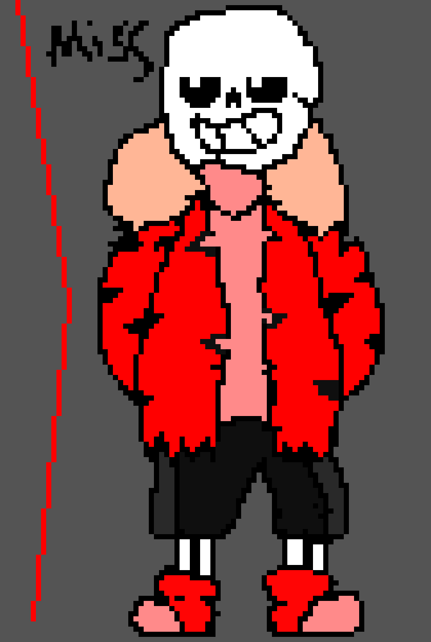 Sad. that its a miss * Sends chara to a wall of bones then blaster fires from below hitting them *