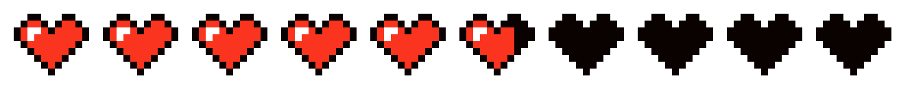 [3de3e6] Minecraft health bar. 