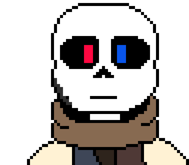 [b9de0d] *he gets new clothes and draws classic sans and fell sans* - ink sans