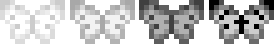 [9b9cad] White Butterfly Pixel Art