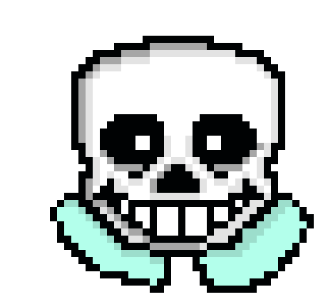 [acbc50] a floating sans head looks at the person with the gun