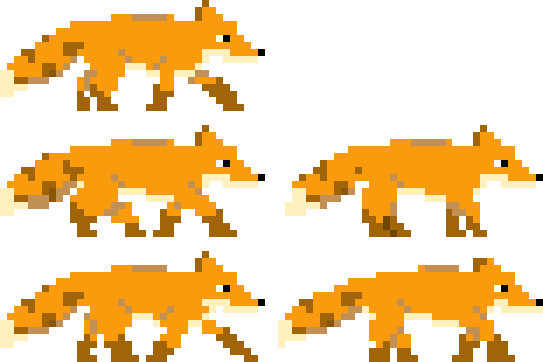 [b8d3c8] simple fox walking sprite animation final