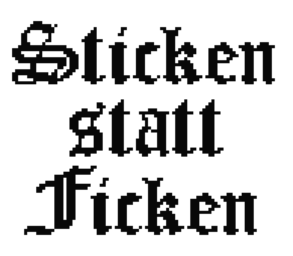 [a3790e] "Sticken statt Ficken" cross stitch