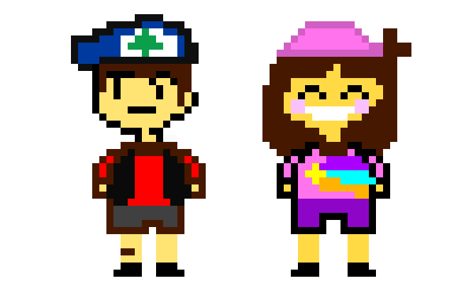 [9664c4] Dipper and Mabel (Gravity Falls) as Undertale Sprites