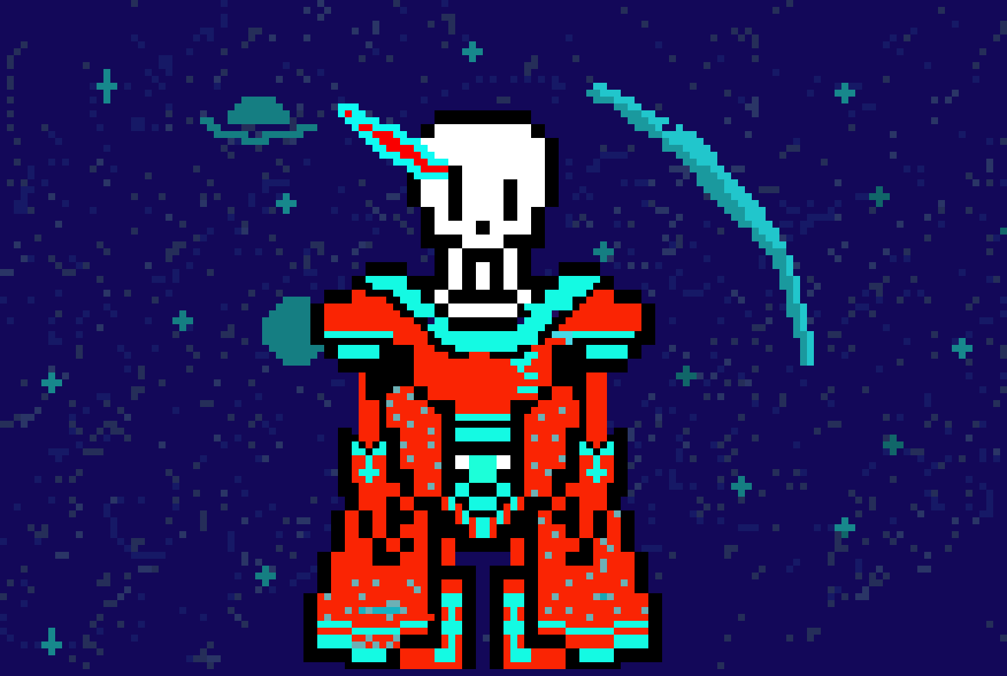[9664c4] blue flame Outertale Papyrus