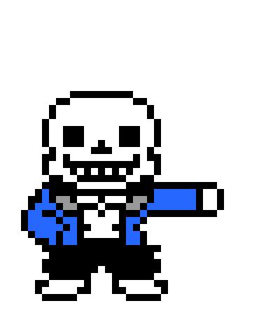 [53a360] use telekinesis on the banana and throws him at the pink knight then cages the pink knight in blue bones * welp i will deal with you later * looks at ian and chara *