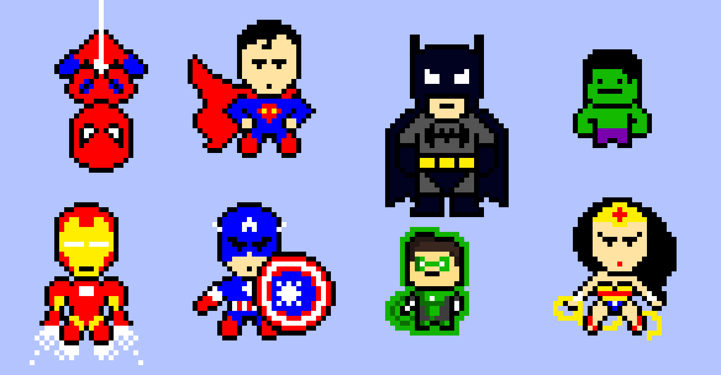 [9664c4] Pixel Art Super Heroes