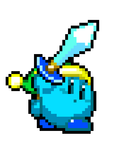 [9664c4] Blue Sword Kirby!!