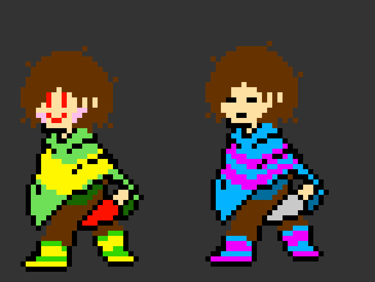  Deltarune frisk and chara battle sprite. 
