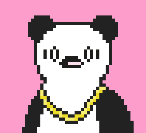 [59d3a7] Pixel Panda Face NEW 8