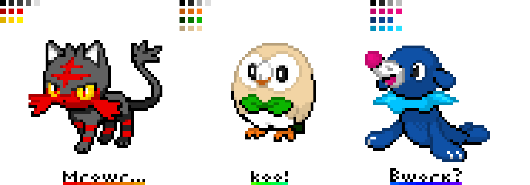 [9664c4] Litten, Rowlet, Popplio