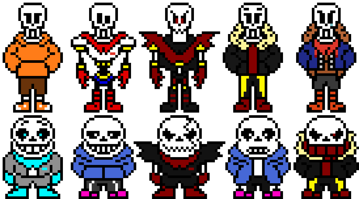 Just Some Papyrus And Sans Overworld Sprites. (KamuiSenketsu)