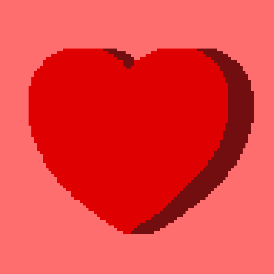 [6200ba] Red Heart (No Boarder)