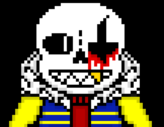 [b63bdb] *wipes some of the blood off then fires blasters* i would rather die than give Frisk to a damn psycho like you