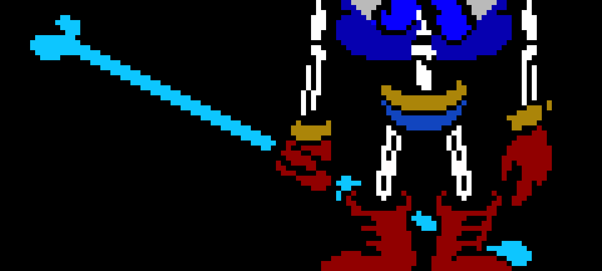 [2fbf6b] slams the floor with the huge blue bone and the everything in sight turns blue- -sits ontop of a gaster blaster-