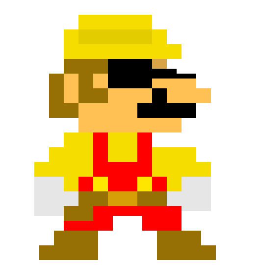 [45e36d] 8-Bit Mario With glasses 