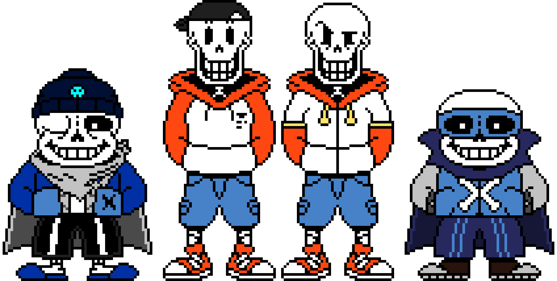 Peter's Underswap and TS! Underswap Sans and Papyrus.