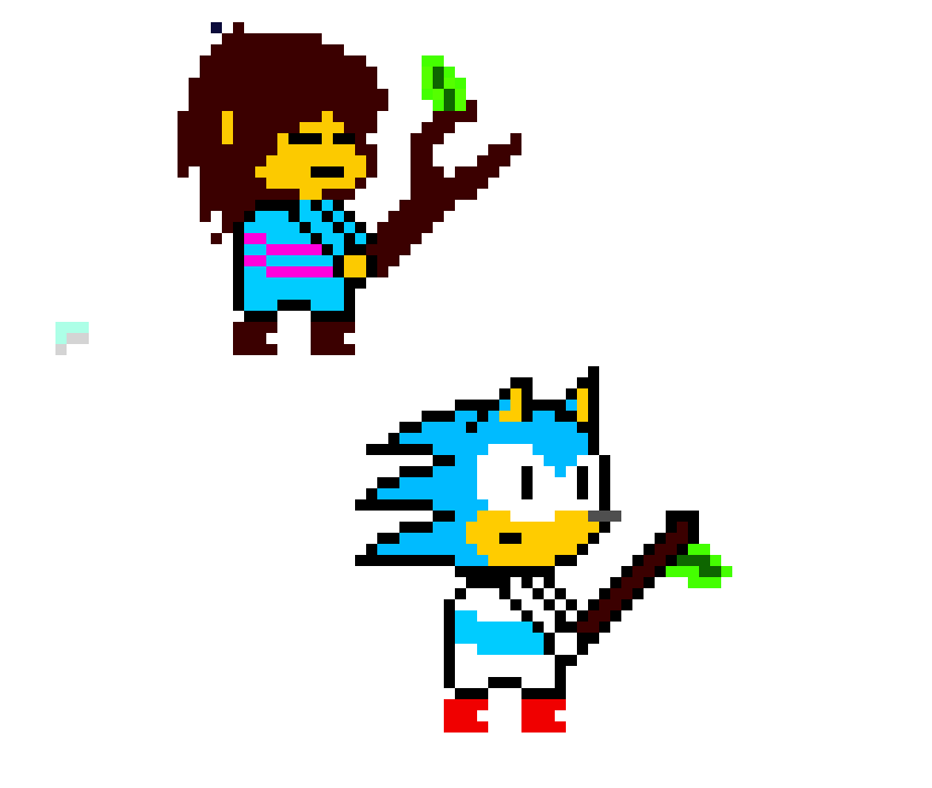[b7731b] frisk and blank the hedghog in undertale 2 battle sprites