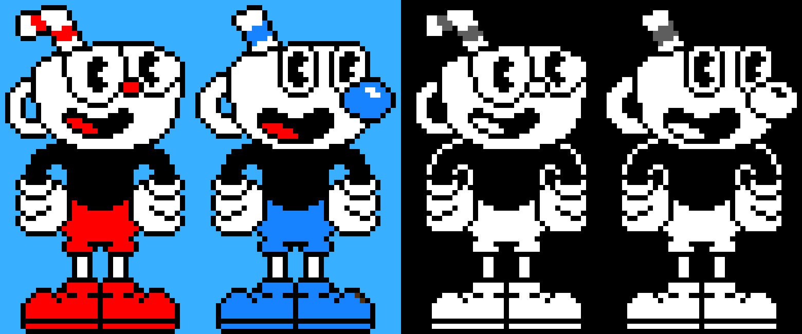 [9664c4] Promotional Art Cuphead & Mugman & Black & White Cuphead & Mugman