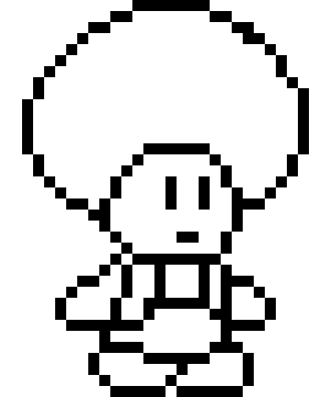 [9664c4] Toad Black and White