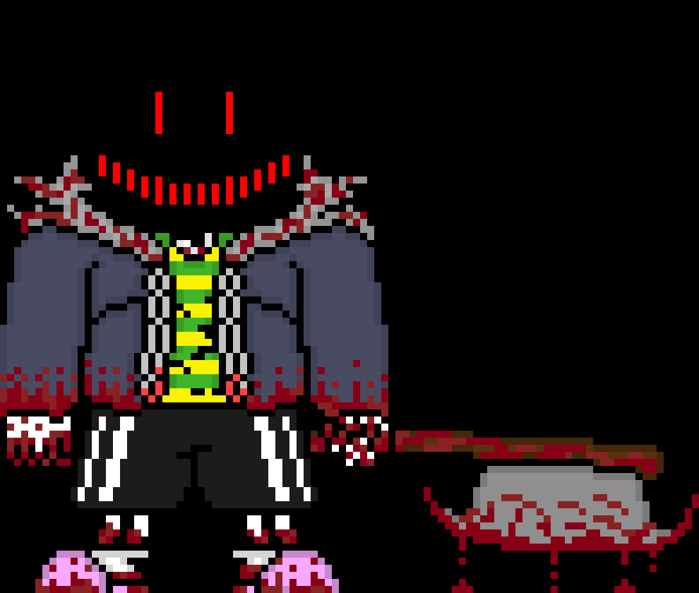 [e8cb42] oh you fucked up *a smile appears where his head should be* get ready pal *starts slashing at solunary with his axe*