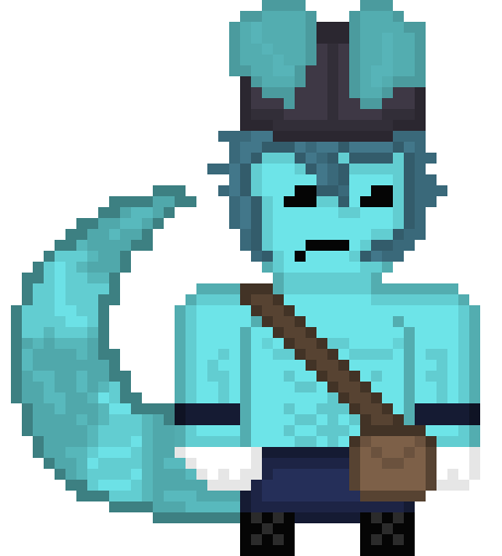 [e08376] Cobalt Frown ear droop