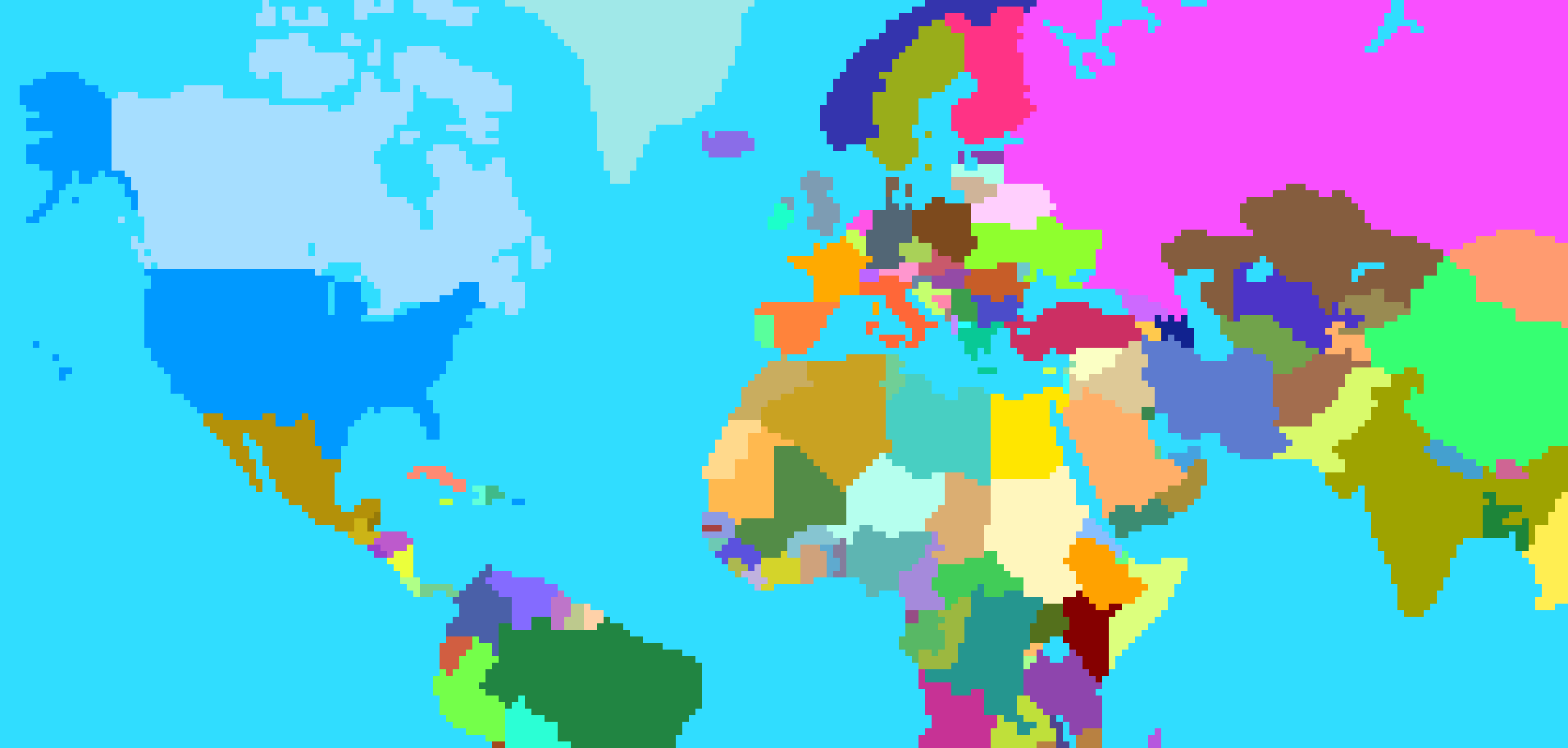World Map (excluding Australia and east of China