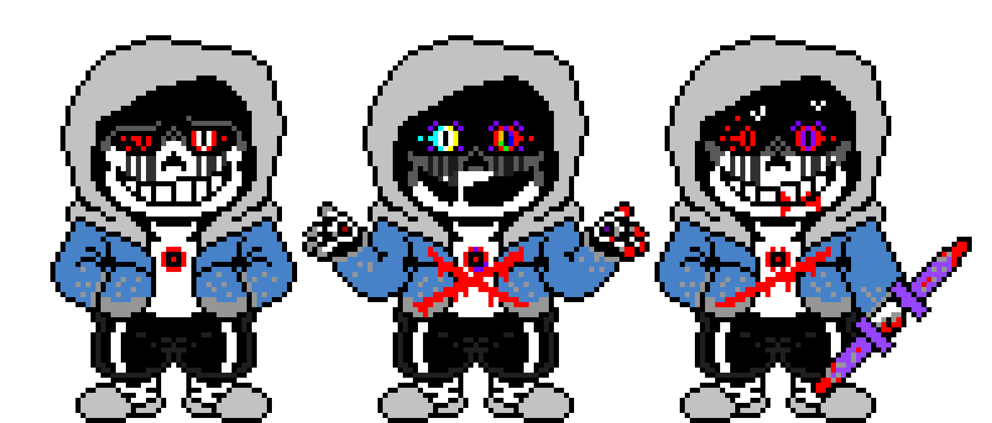 KillerDust Sans The Skeleton last breath Hardmode Battle Sprite. (V9)