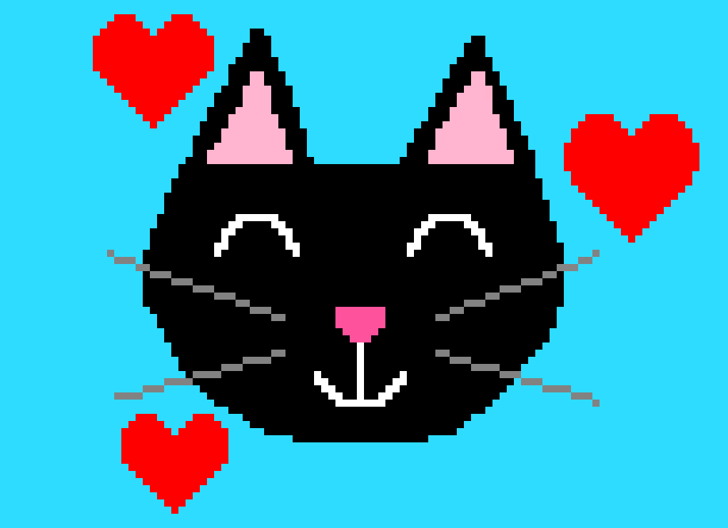 [6c44fa] Gato com corações