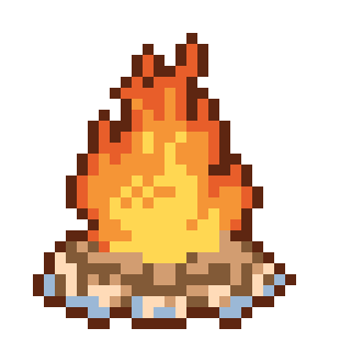 pixel art campfire