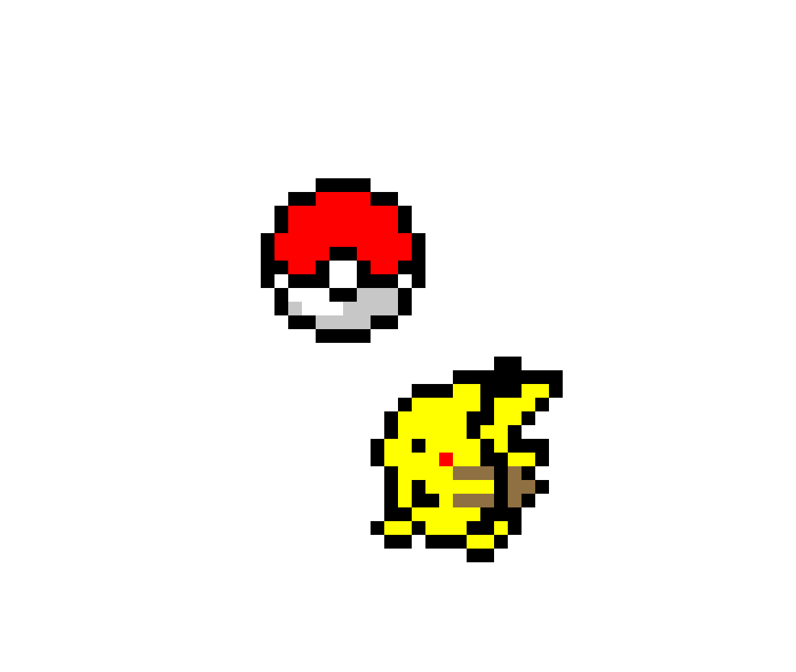 [9664c4] Pikachu And Pokeball Pixel Art
